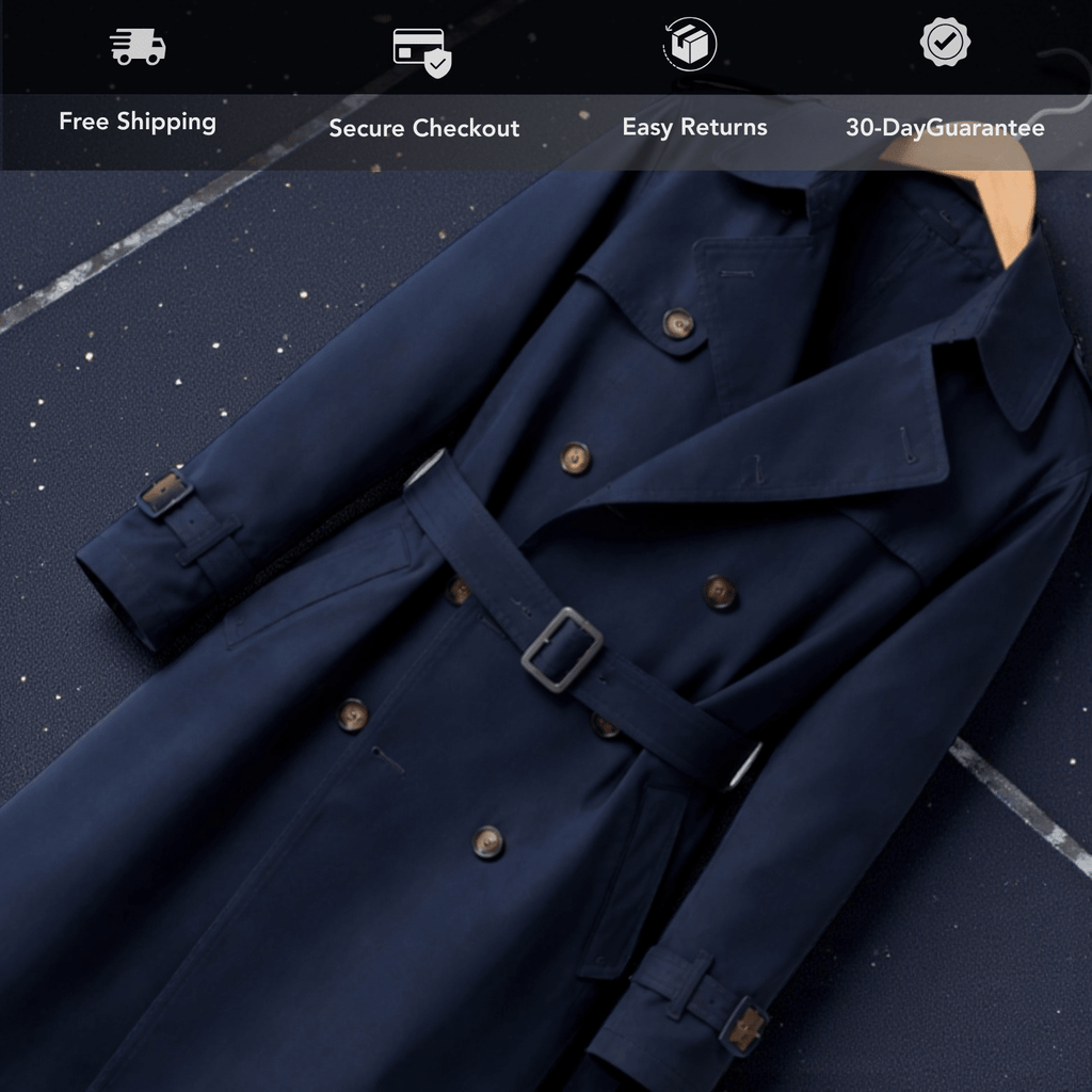 Herren-Trenchcoat mit zweireihiger Knopfleiste