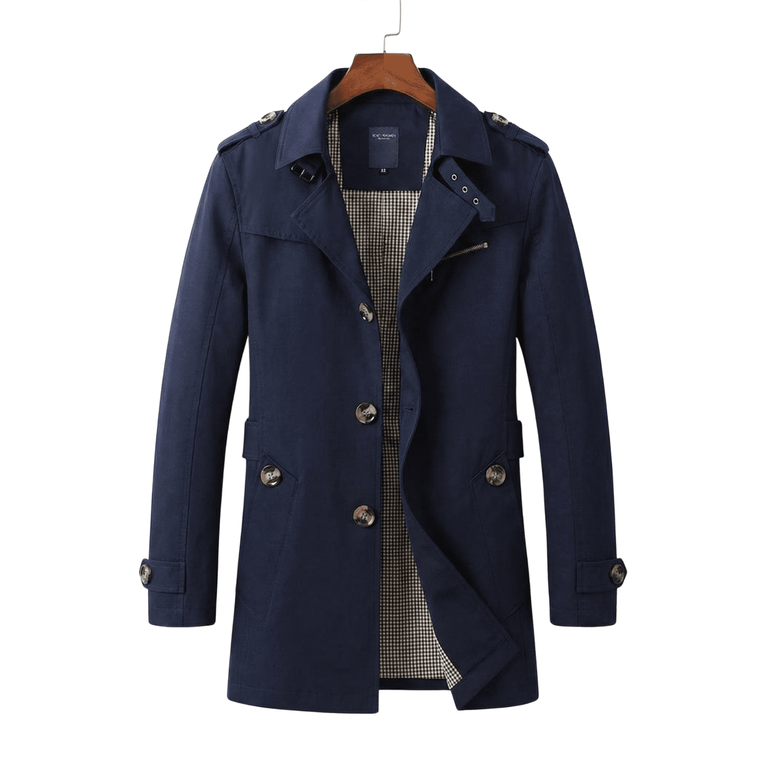 Men's Single-Breasted Trench Coat