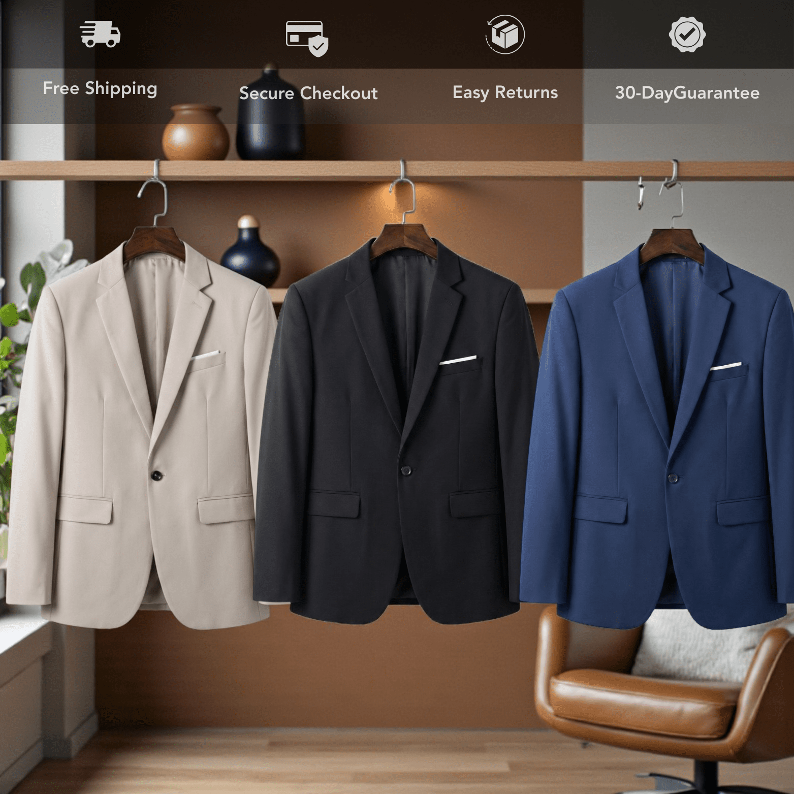 Men's Single-Button Blazer