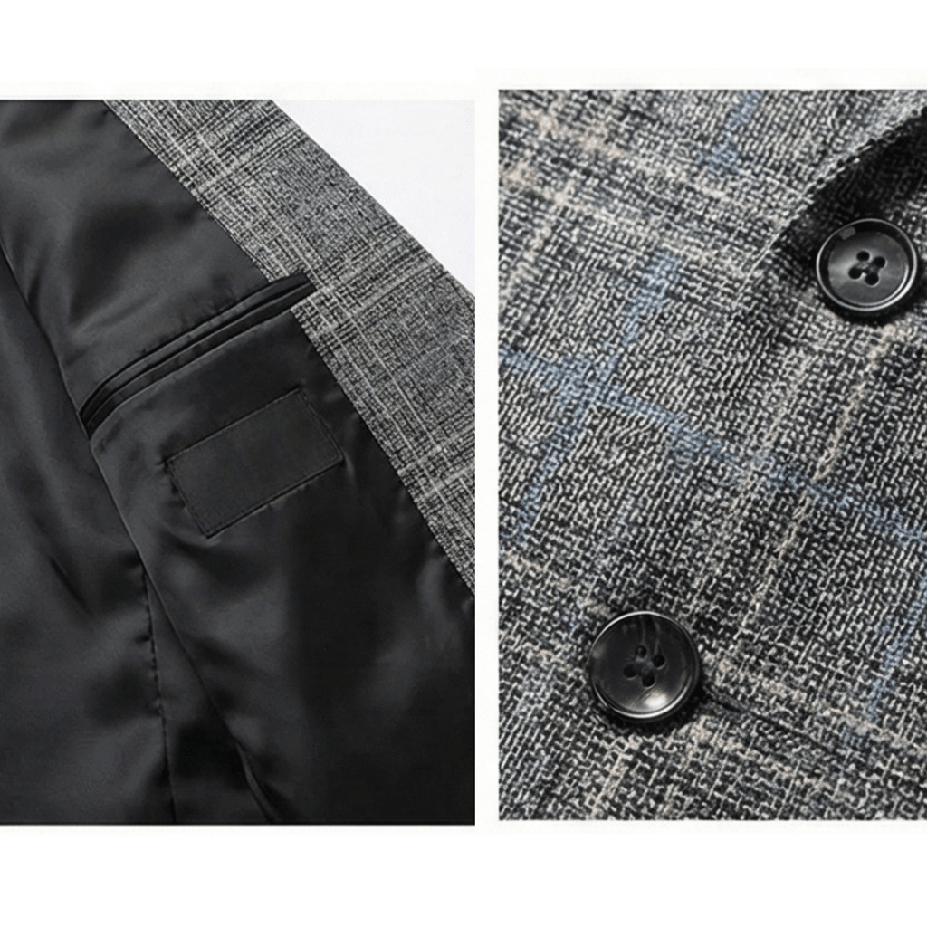 Casual slim-fit herenblazer met V-hals