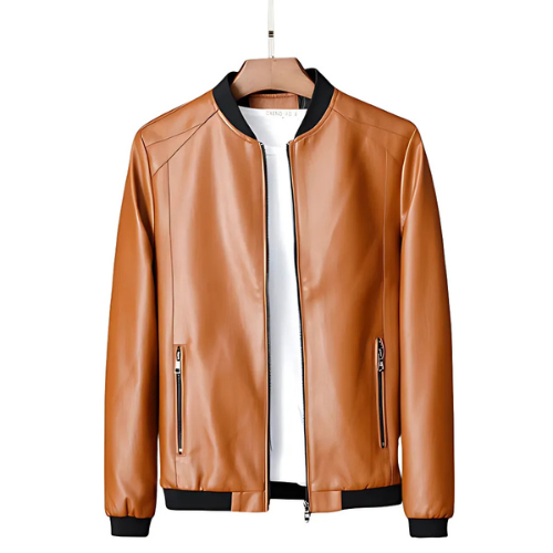 Men's PU Leather Bomber Jacket