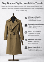 Herren-Trenchcoat mit zweireihiger Knopfleiste