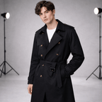 Herren-Trenchcoat mit zweireihiger Knopfleiste