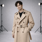 Herren-Trenchcoat mit zweireihiger Knopfleiste
