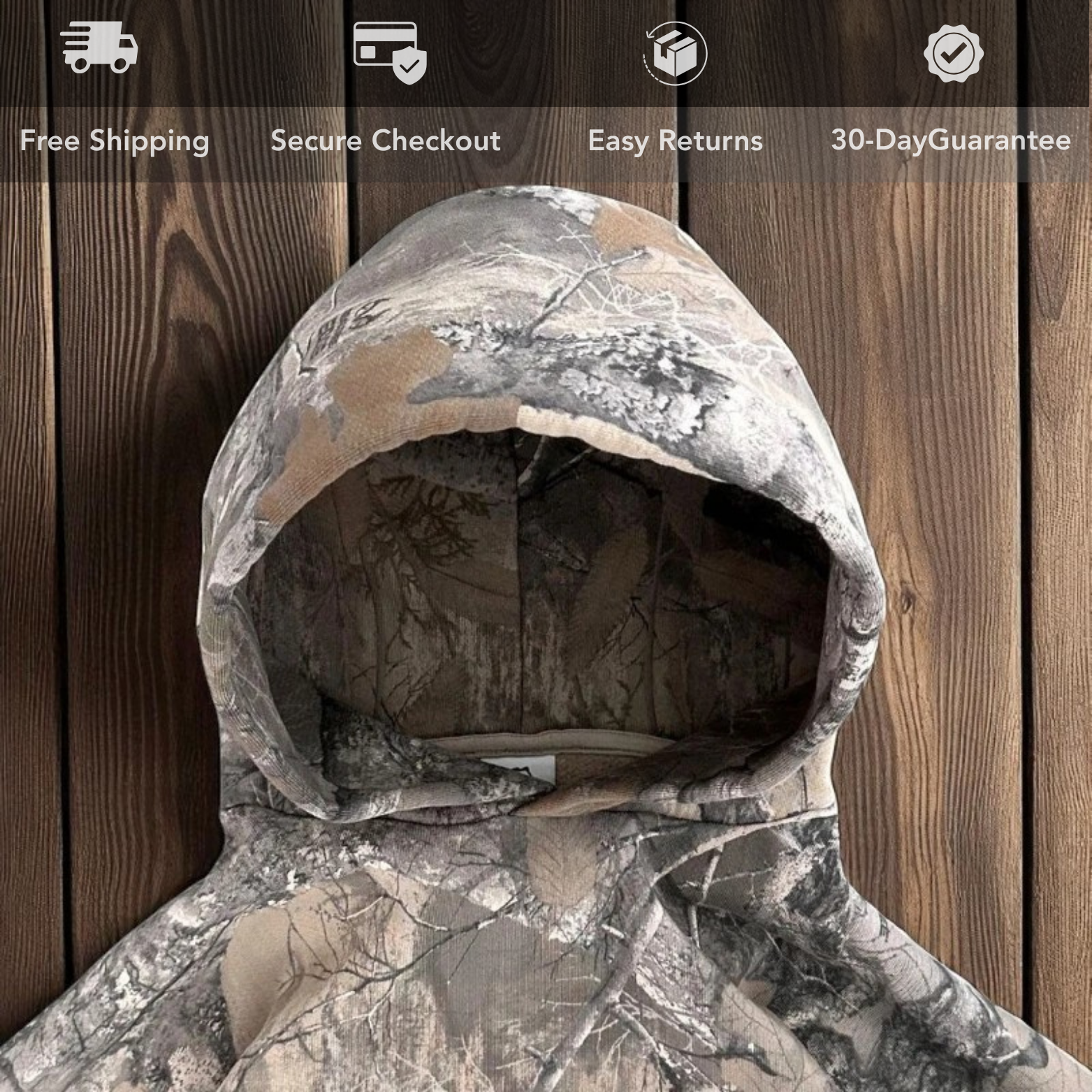 Oversize-Hoodie mit Camouflage-Muster