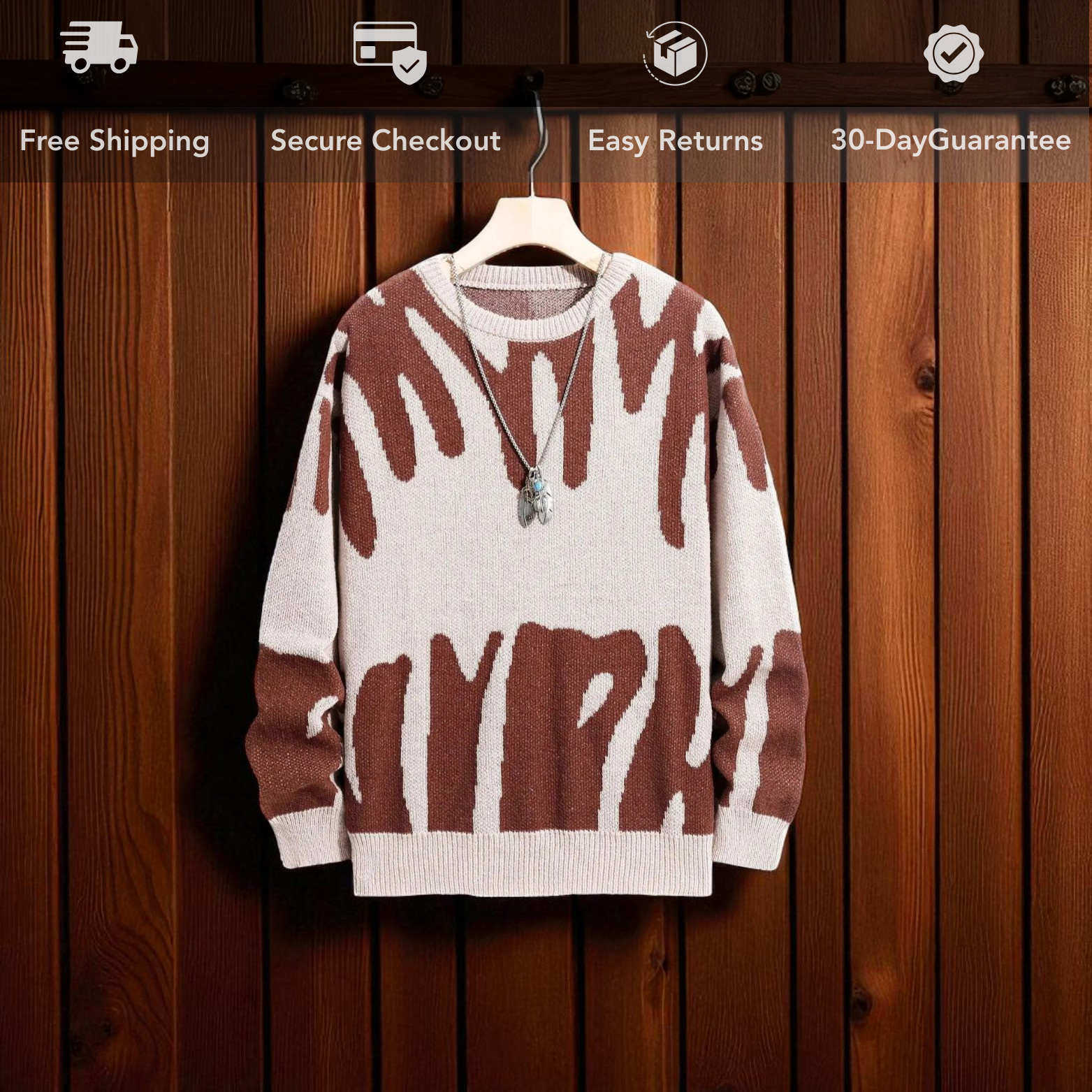 Men's Jacquard Knit Pullover Sweater