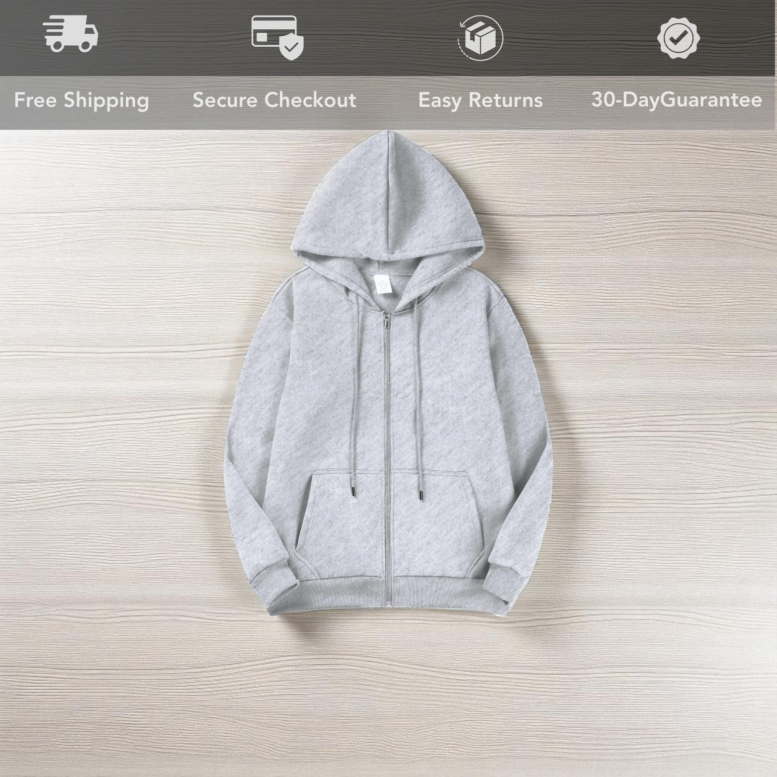 Herren-Hoodie mit Reißverschluss und Fleece-Futter