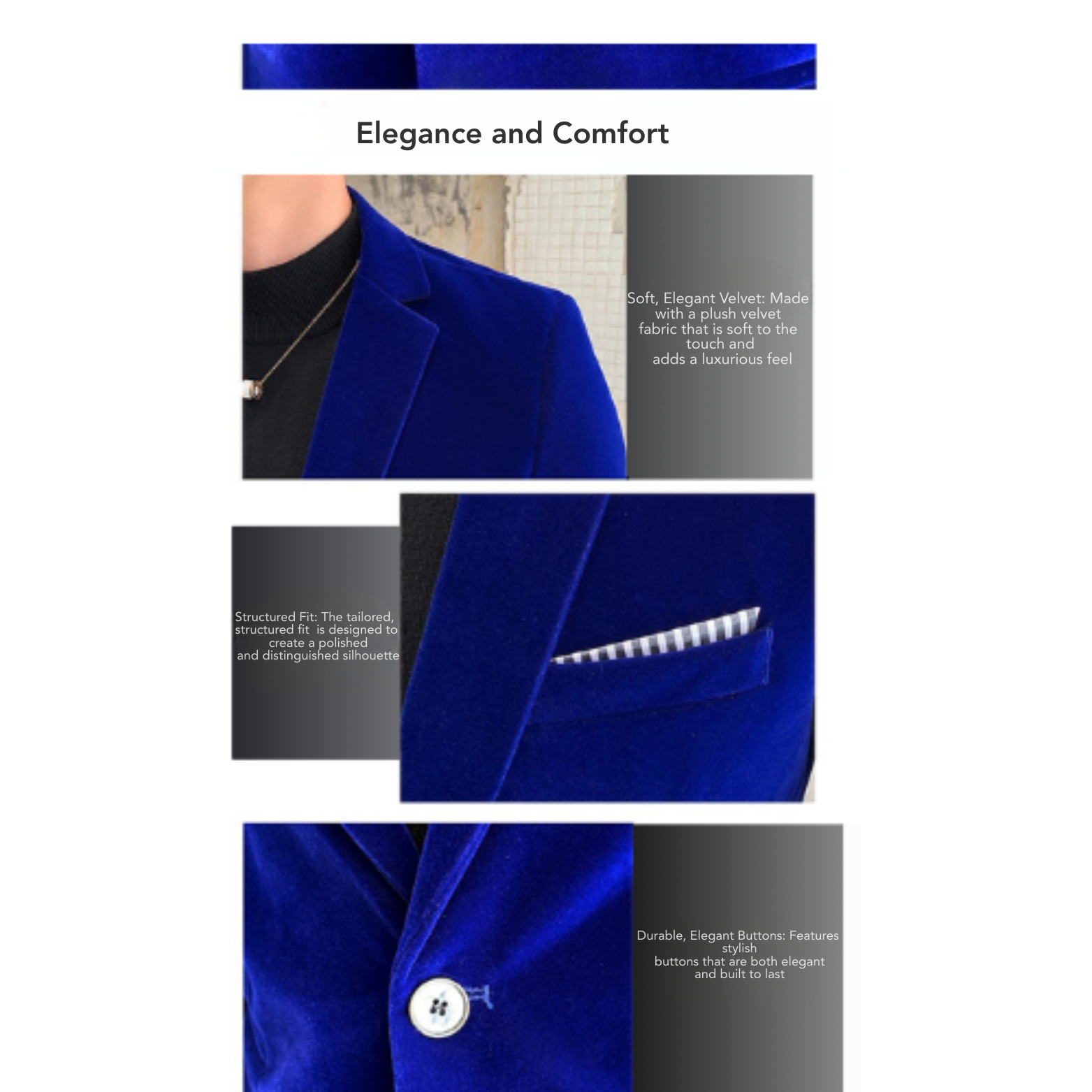 Men's Velvet Formal Blazer