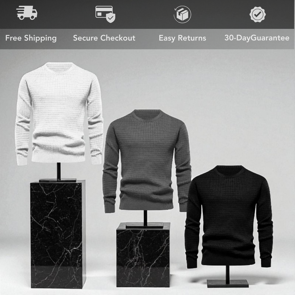 Men's Mock-Neck Knit Pullover