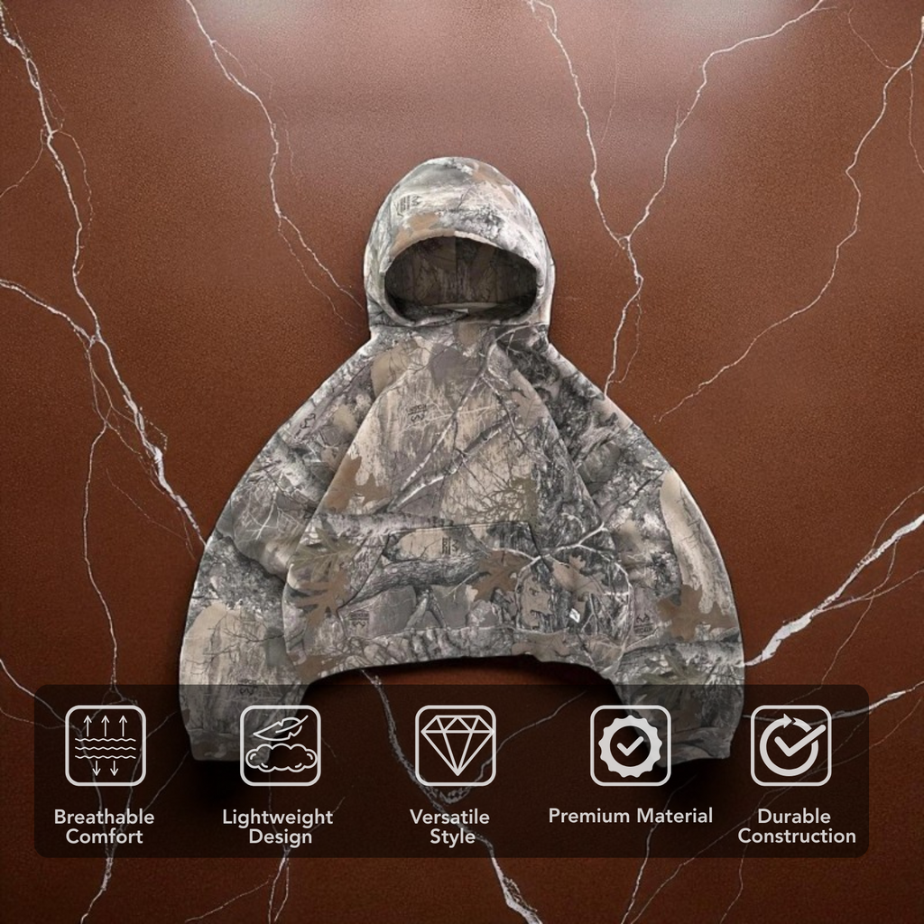 Oversize-Hoodie mit Camouflage-Muster