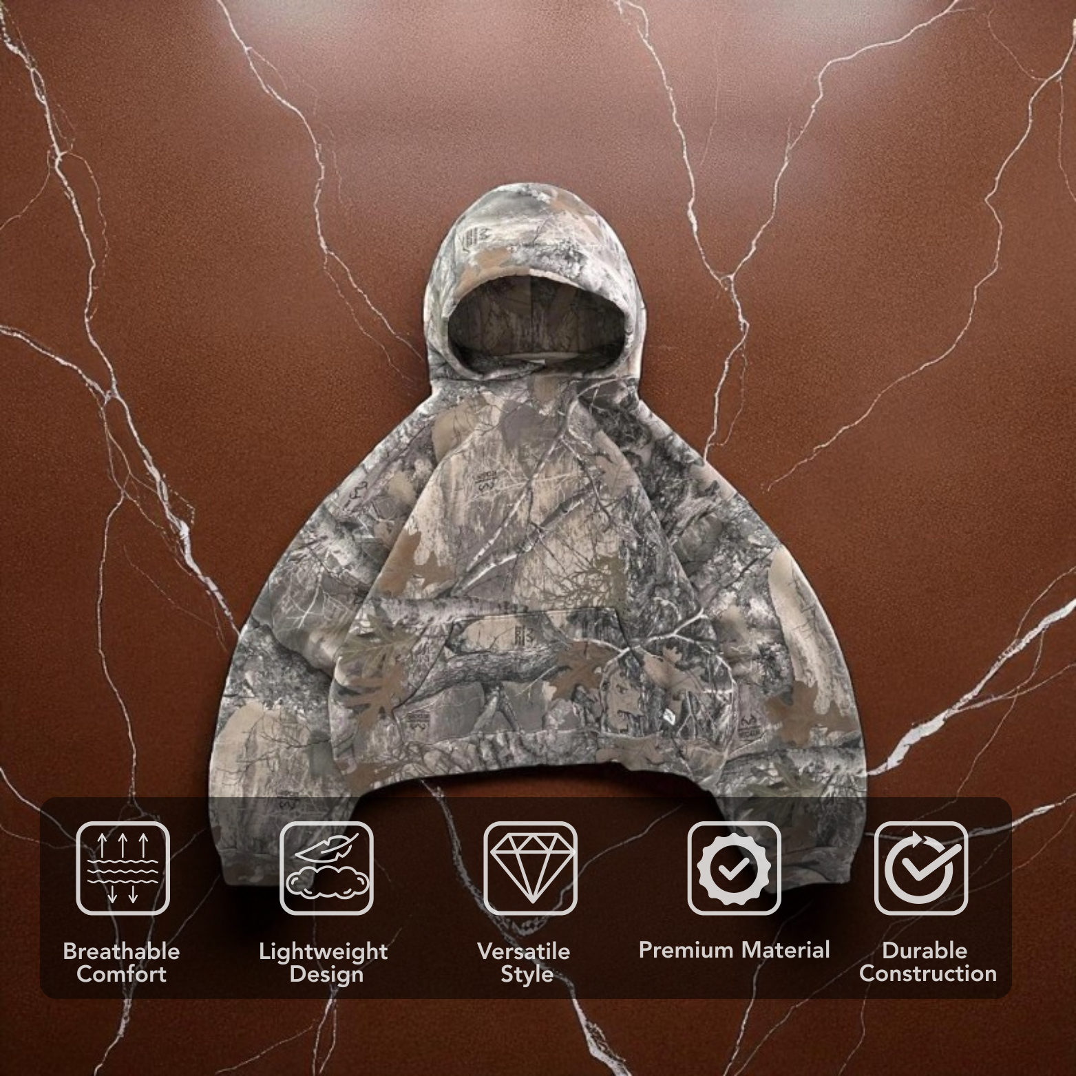 Oversize-Hoodie mit Camouflage-Muster