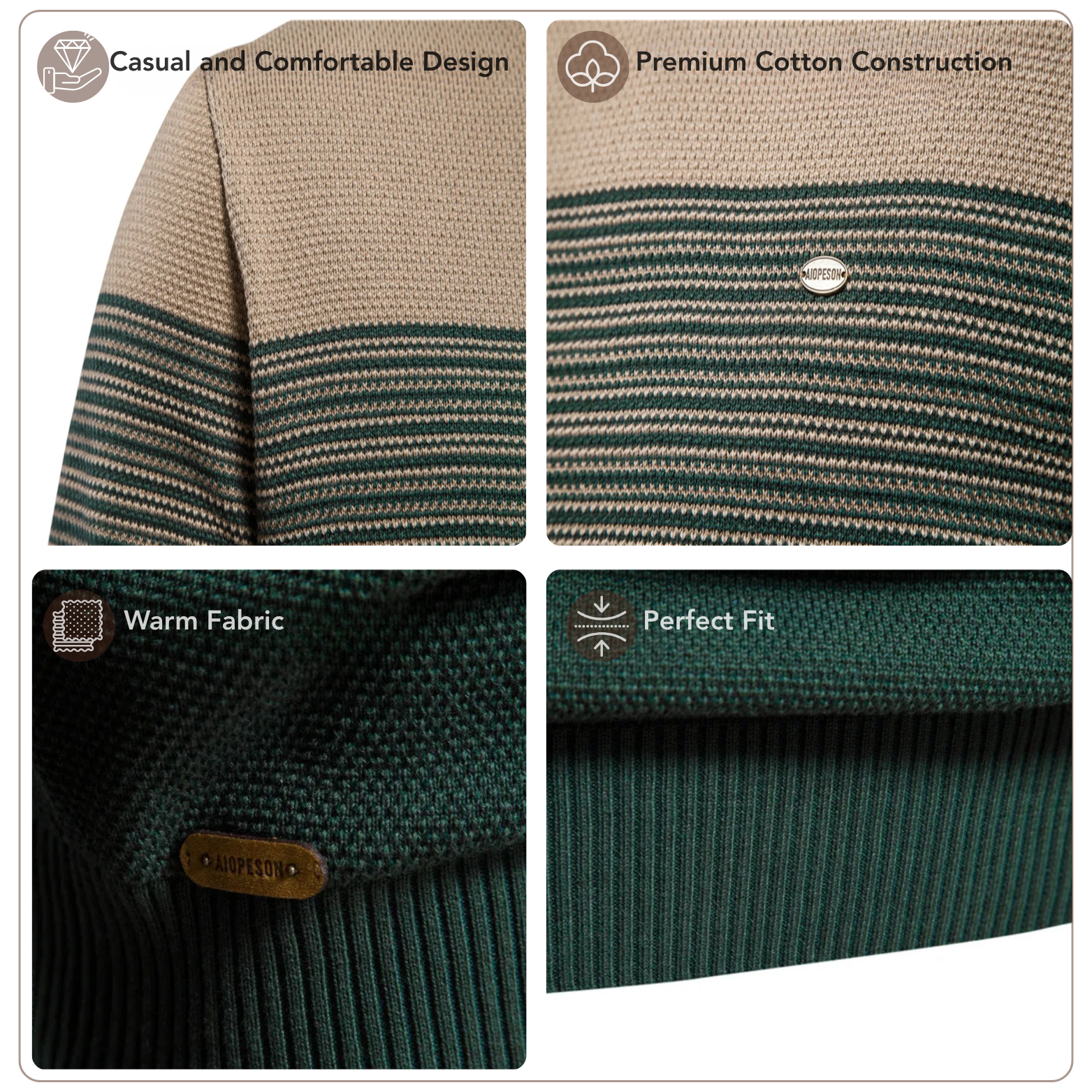 Men's Patchwork Crew Neck Sweater