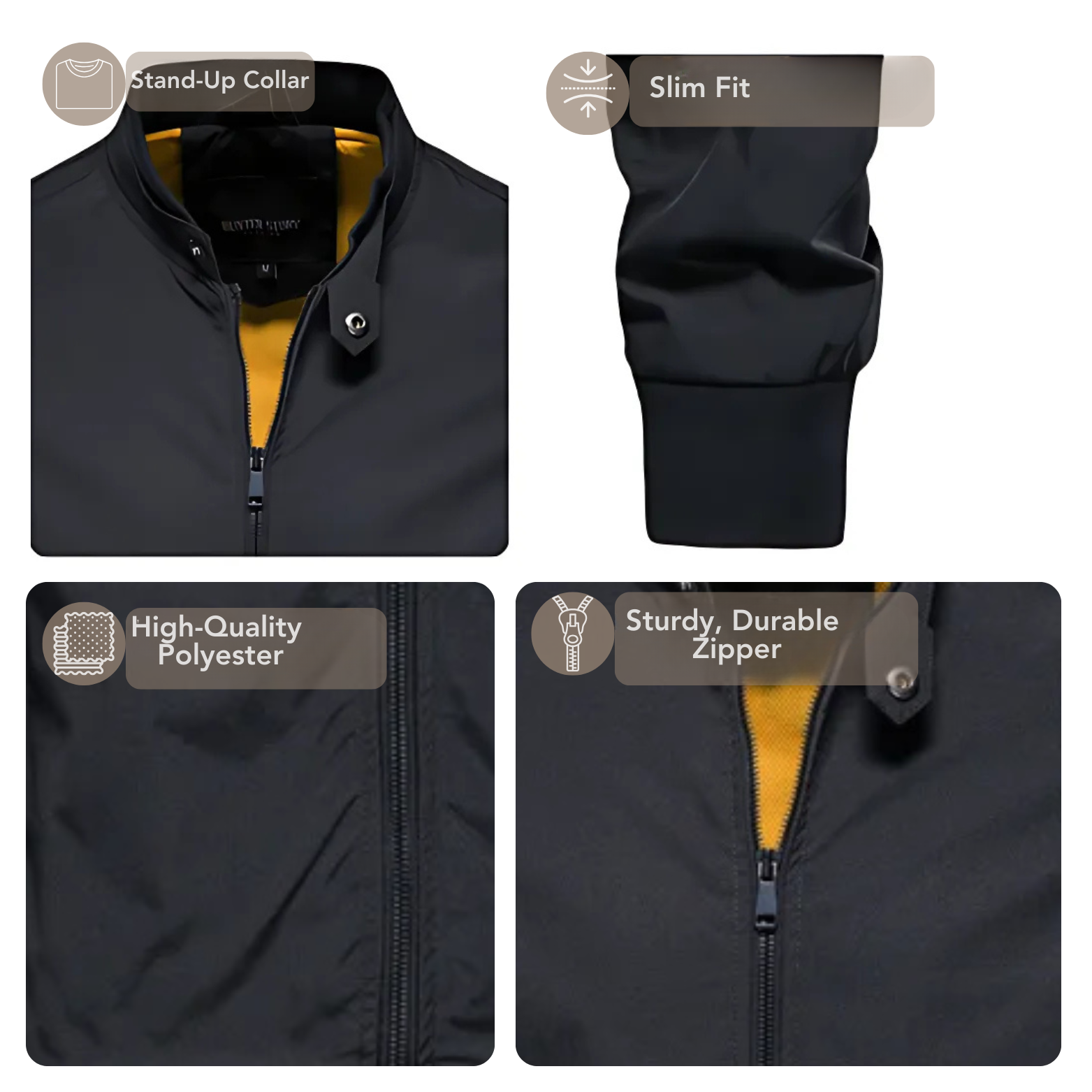 Men's Patchwork Zip Sweater