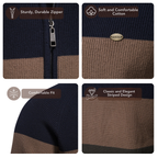Men's Patchwork Zip Sweater
