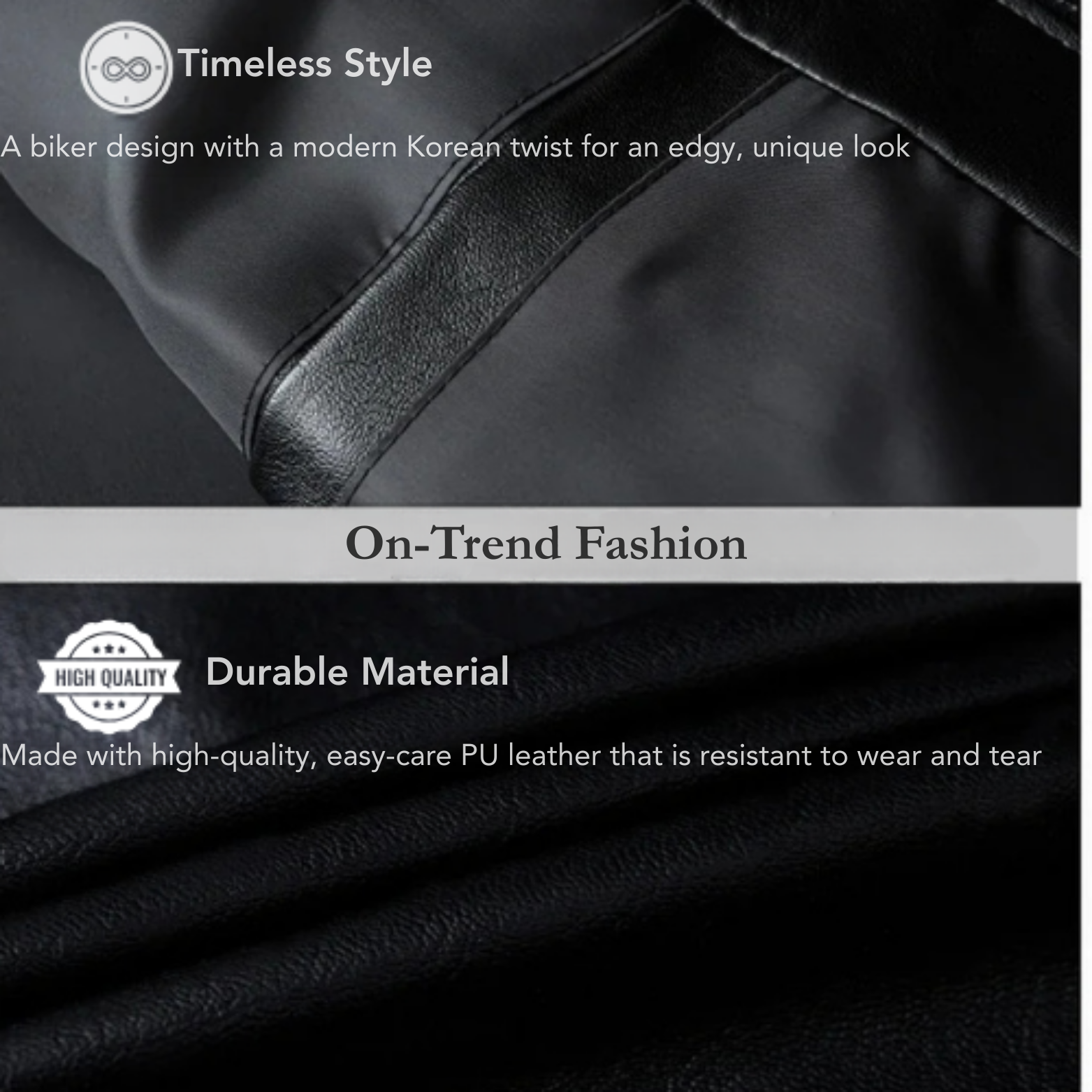 Men's PU Leather Bomber Jacket