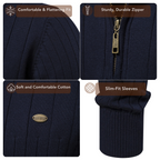 Men's Quarter-Zip High-Collar Knit Sweater