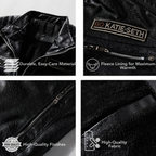 Men's PU Leather Biker Jacket with Removable Fur Collar