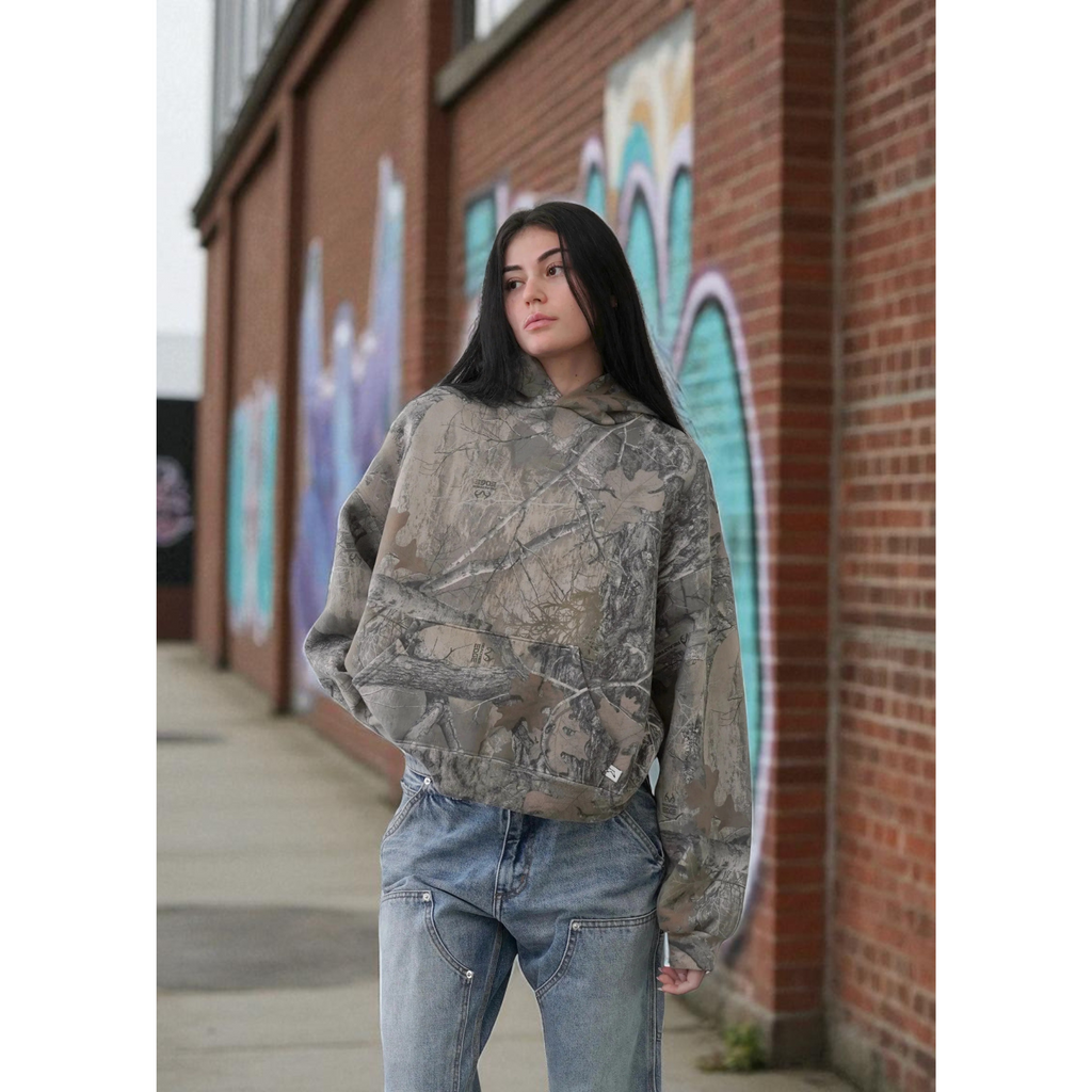Oversize-Hoodie mit Camouflage-Muster