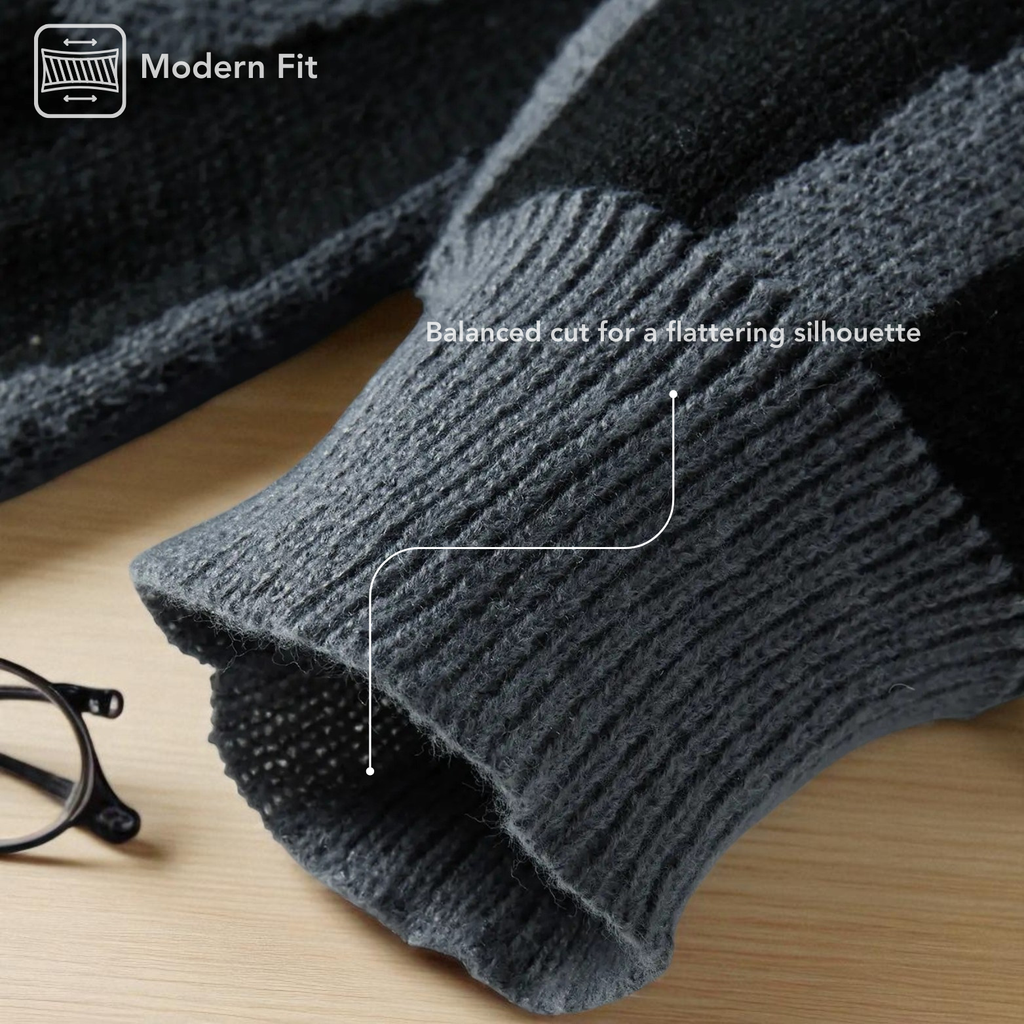 Men's Jacquard Knit Pullover Sweater