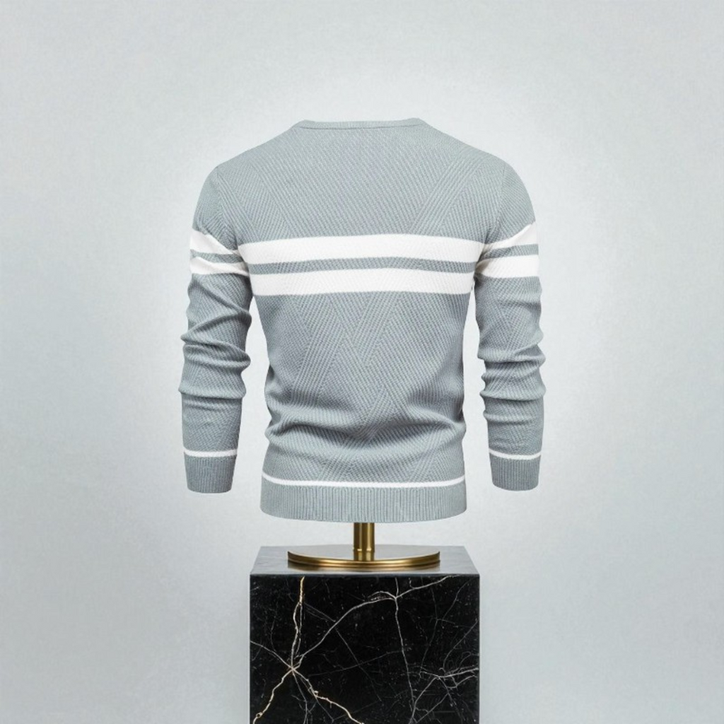 Men's Patchwork Knit Pullover Sweater