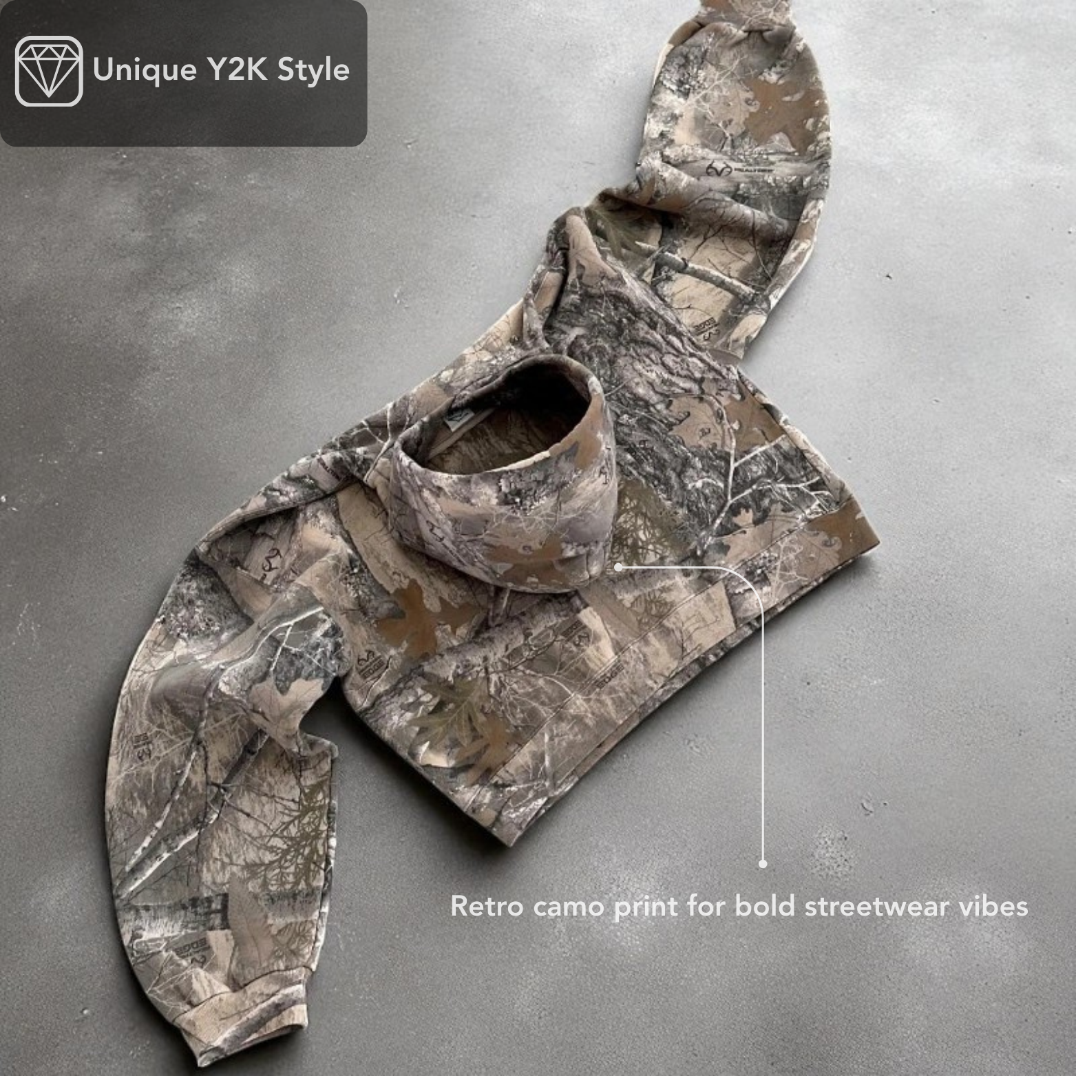 Oversize-Hoodie mit Camouflage-Muster