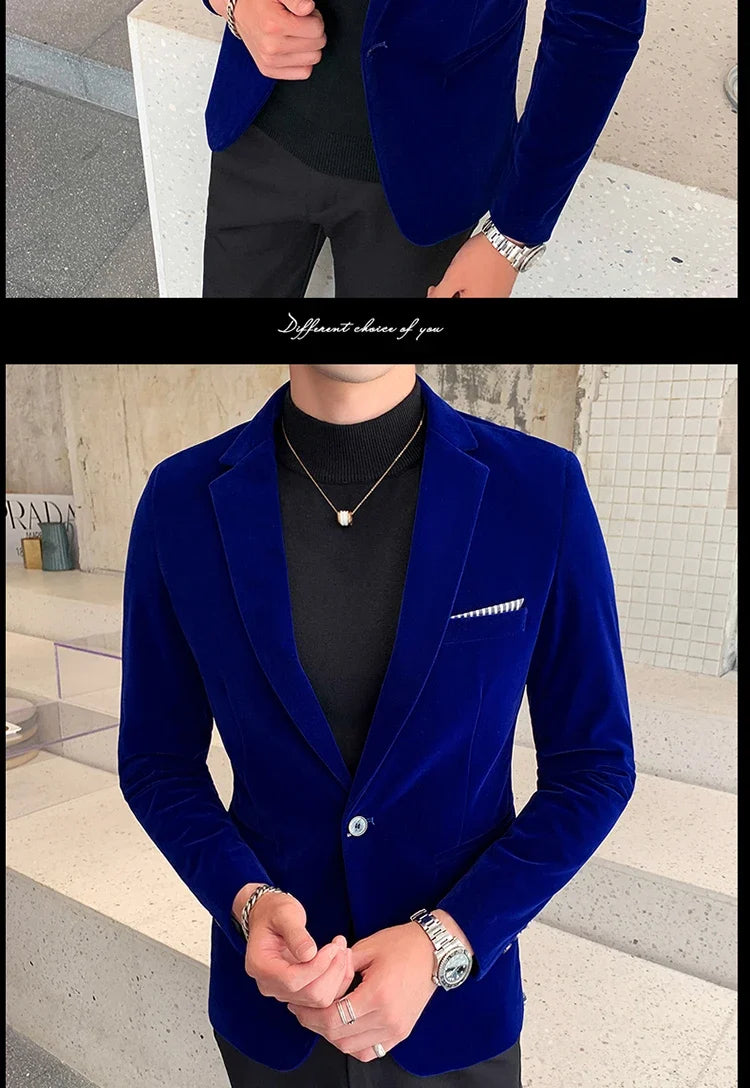 Men's Velvet Formal Blazer