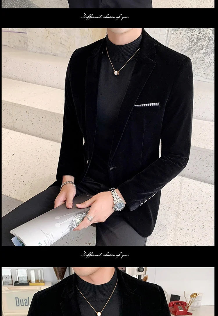 Men's Velvet Formal Blazer