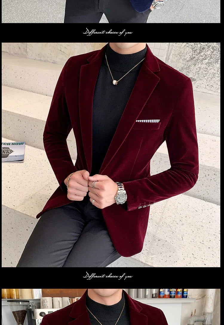 Men's Velvet Formal Blazer