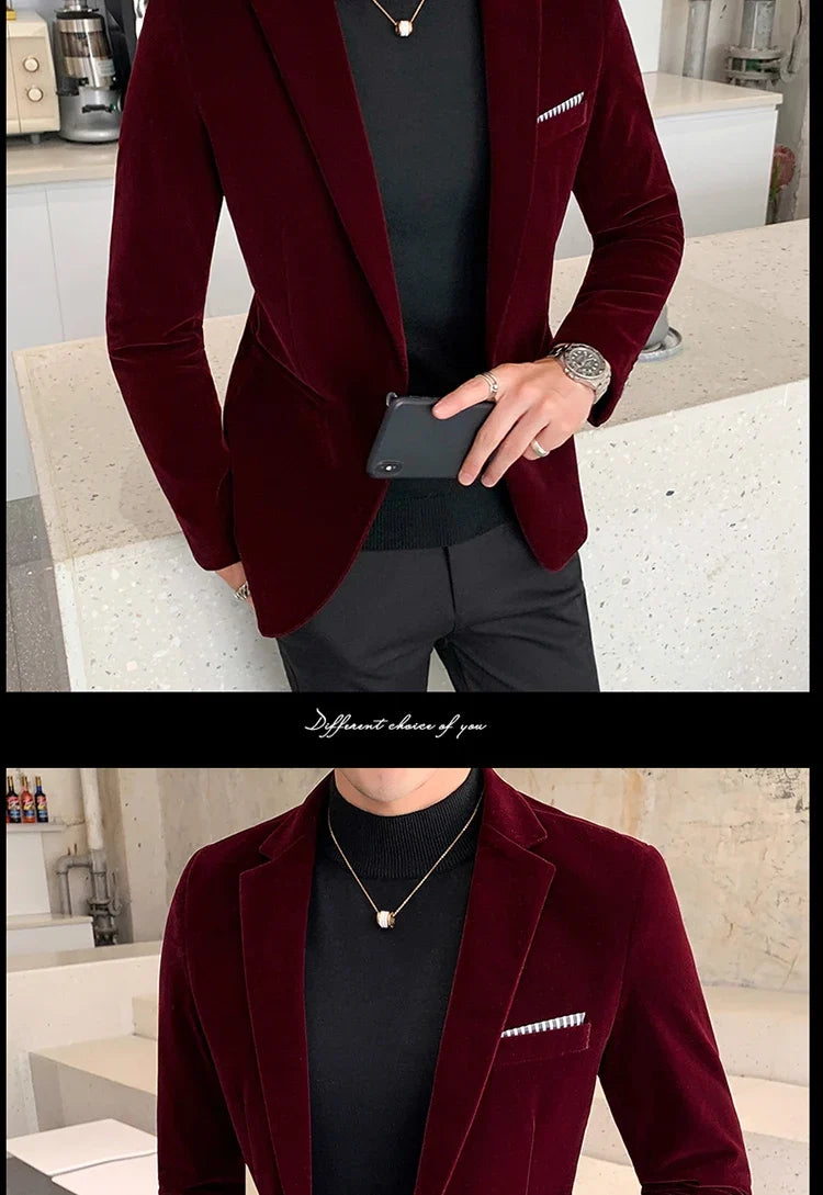 Men's Velvet Formal Blazer