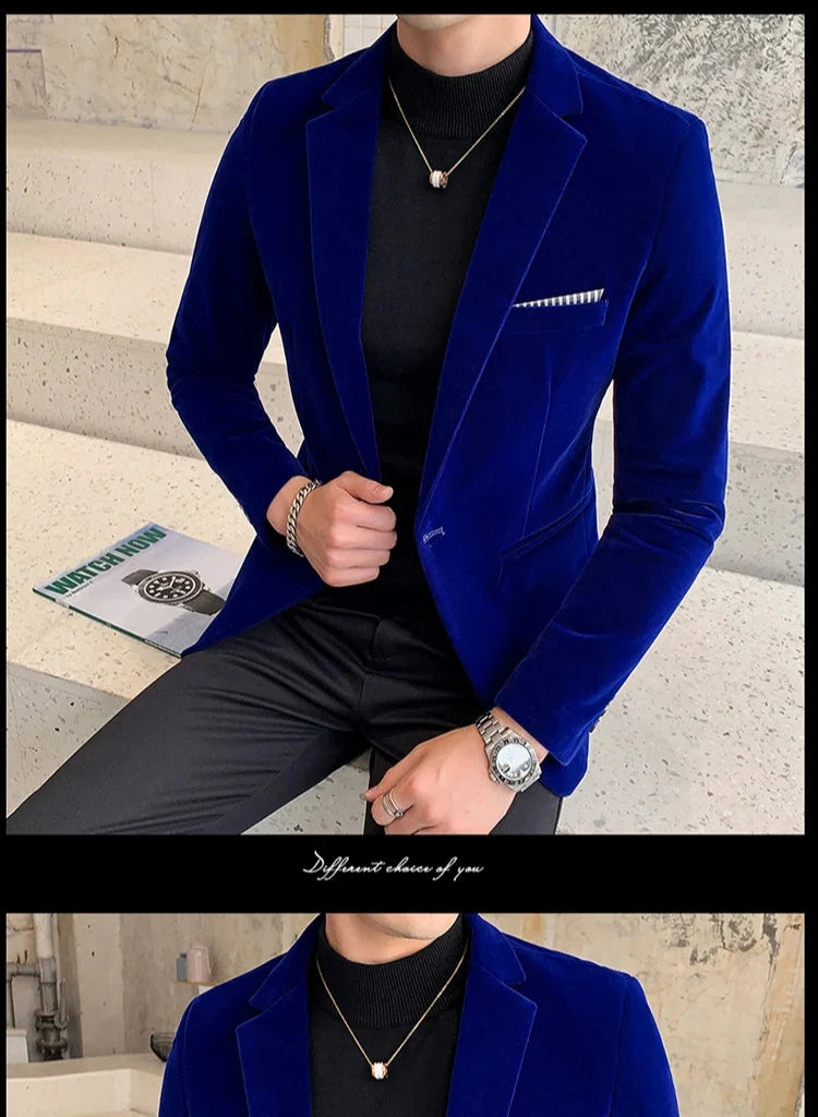 Men's Velvet Formal Blazer
