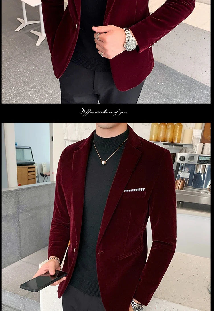 Men's Velvet Formal Blazer
