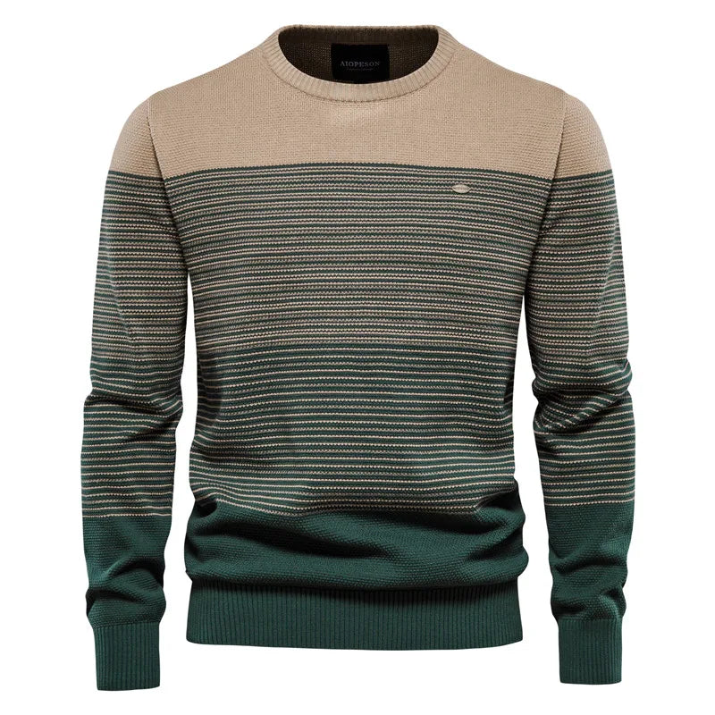 Men's Patchwork Crew Neck Sweater
