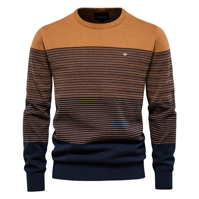 Men's Patchwork Crew Neck Sweater