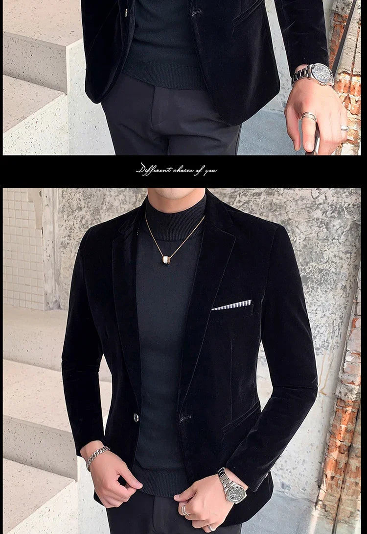 Men's Velvet Formal Blazer