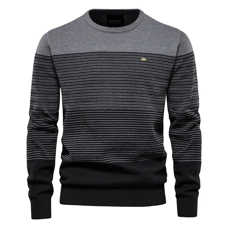 Men's Patchwork Crew Neck Sweater