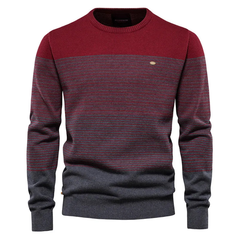 Men's Patchwork Crew Neck Sweater