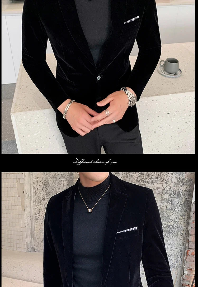 Men's Velvet Formal Blazer