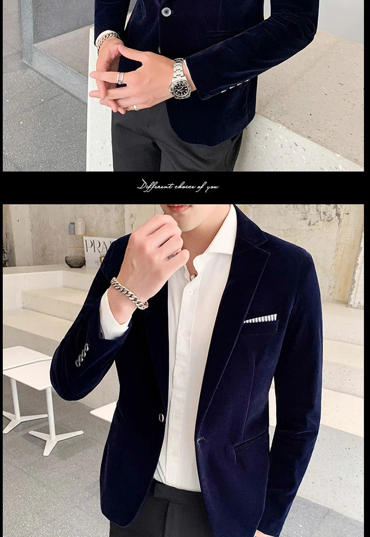 Men's Velvet Formal Blazer