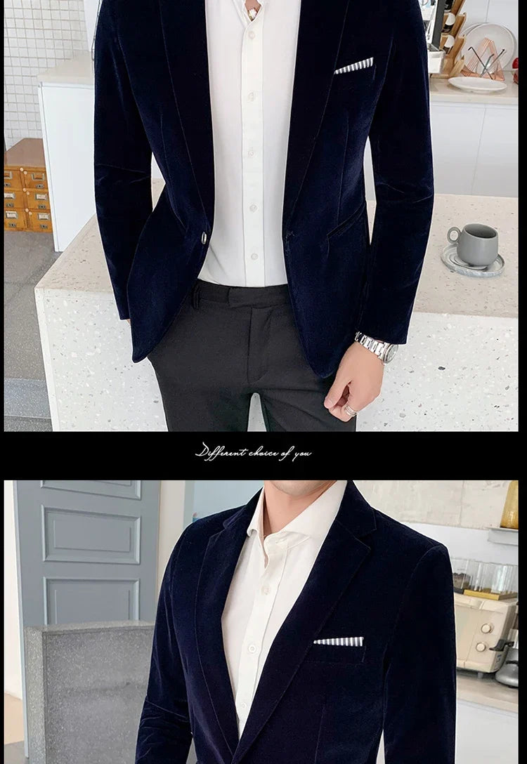 Men's Velvet Formal Blazer