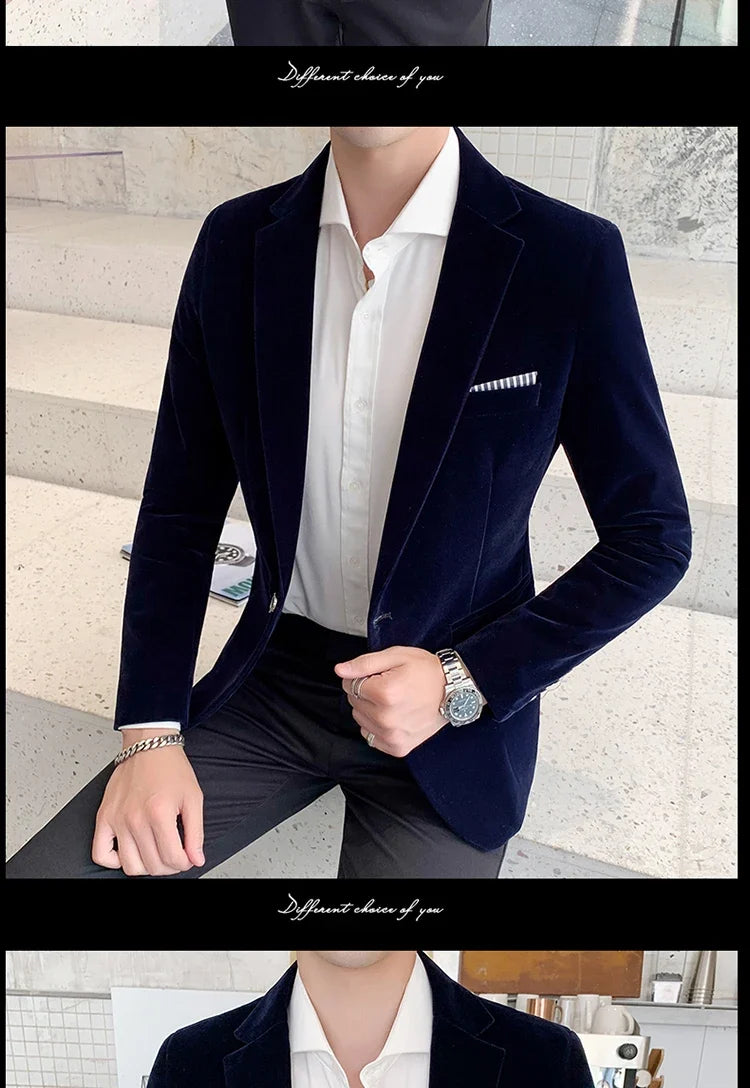 Men's Velvet Formal Blazer