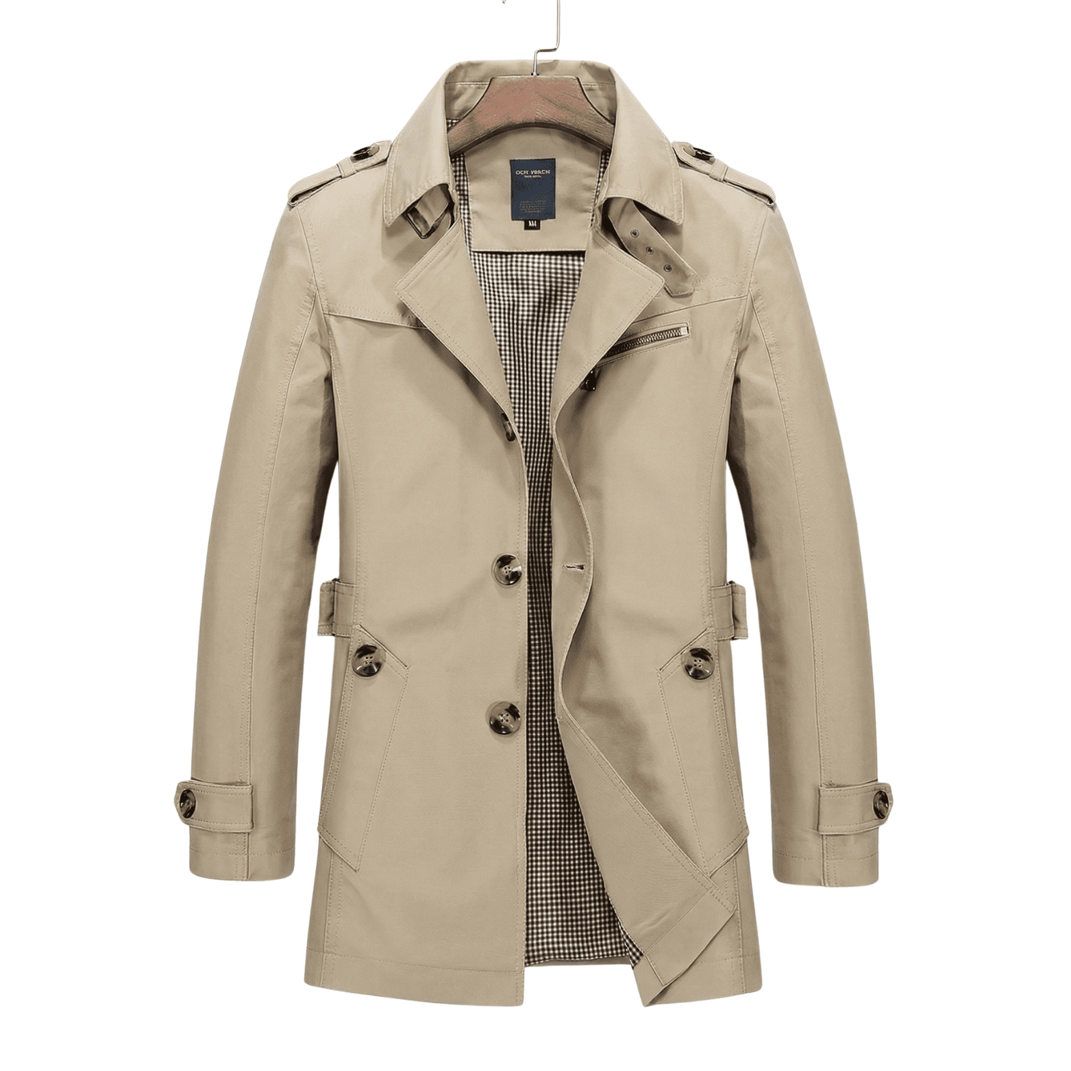 Men's Single-Breasted Trench Coat
