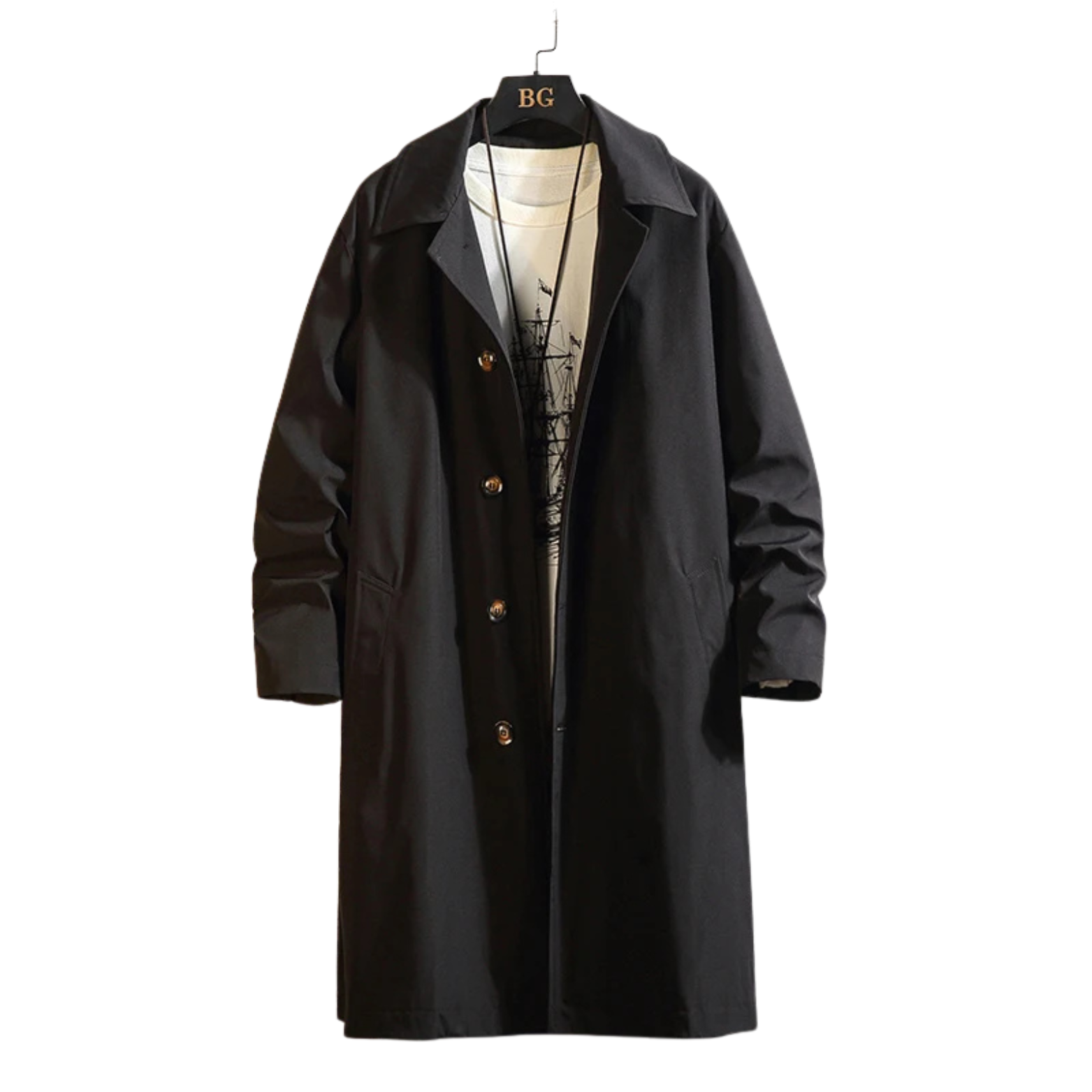 Men's Oversized Trench Coat – Relaxed Fit