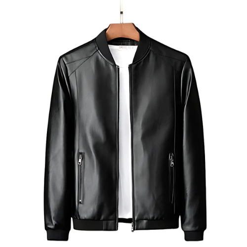 Men's PU Leather Bomber Jacket