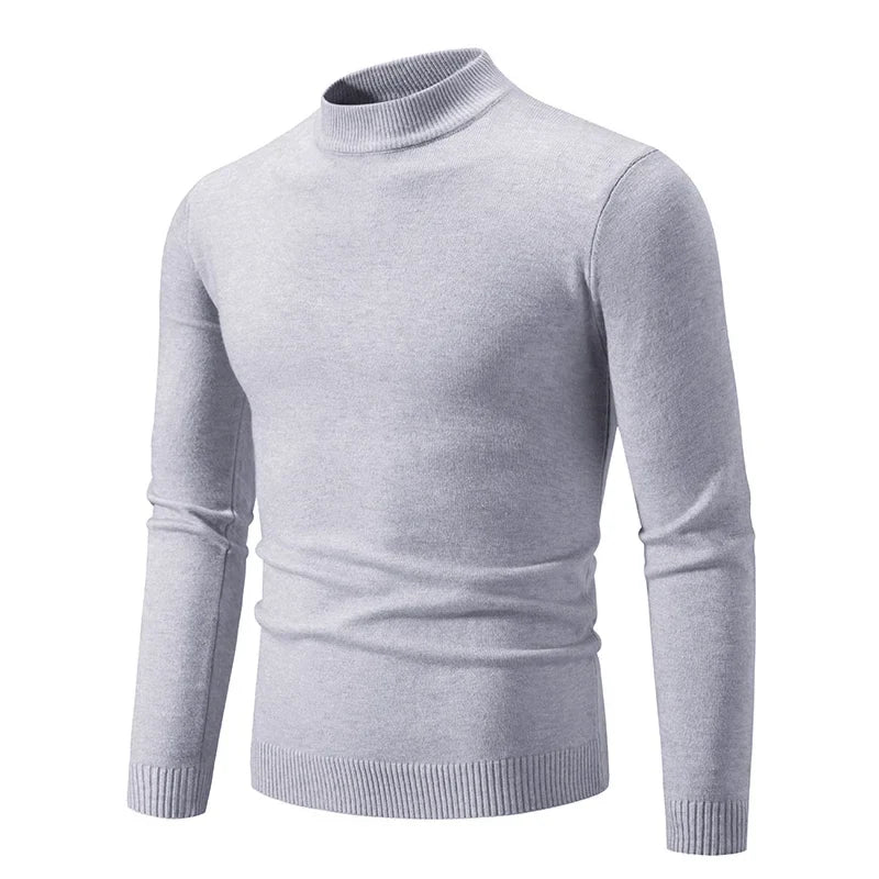Gestrickter Herren-Pullover mit kurzem Stehkragen