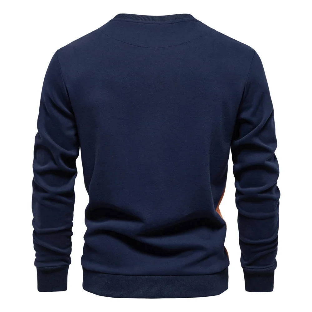 Men's Patchwork Crew Neck Sweatshirt