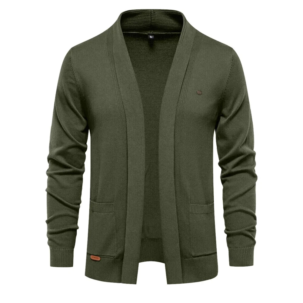 Men's Cotton Turtleneck Cardigan Sweater