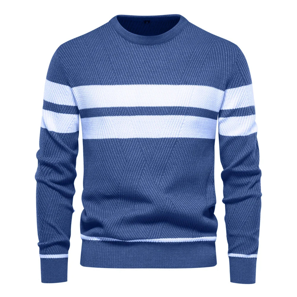 Men's Patchwork Knit Pullover Sweater