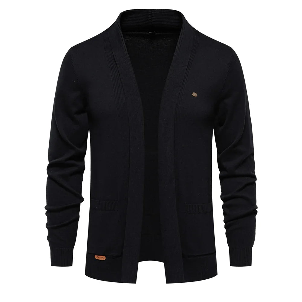 Men's Cotton Turtleneck Cardigan Sweater