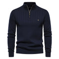 Men's Quarter-Zip High-Collar Knit Sweater