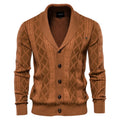 Argyle-Strickjacke mit V-Ausschnitt und Knöpfen
